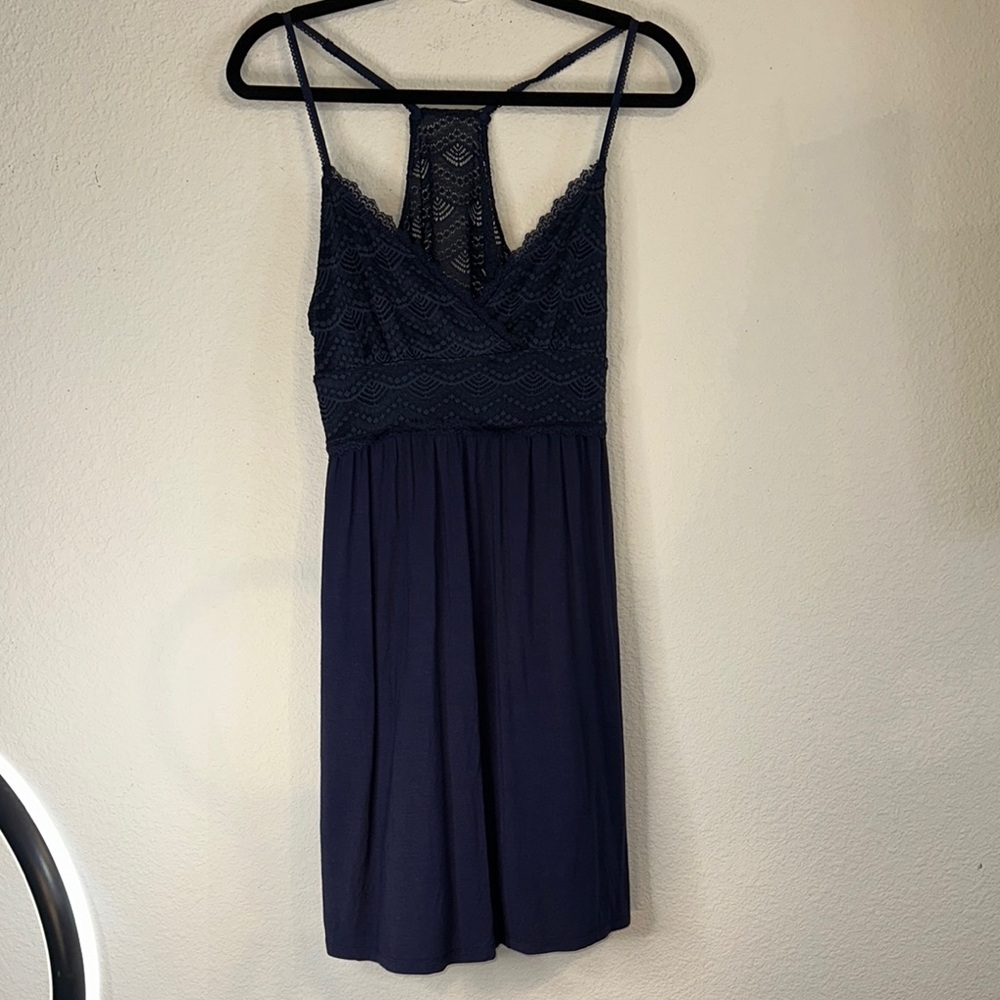 Cynthia Rowley Midnight Blue Lace Chemise‎